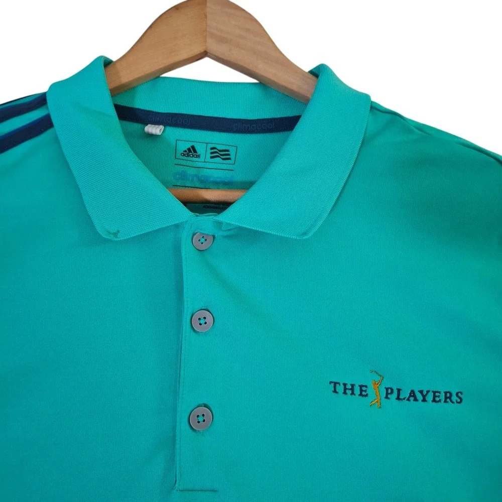 Adidas Polo‎ Shirt Mens XL The Players TPC Sawgrass Climacool Golf Teal Green